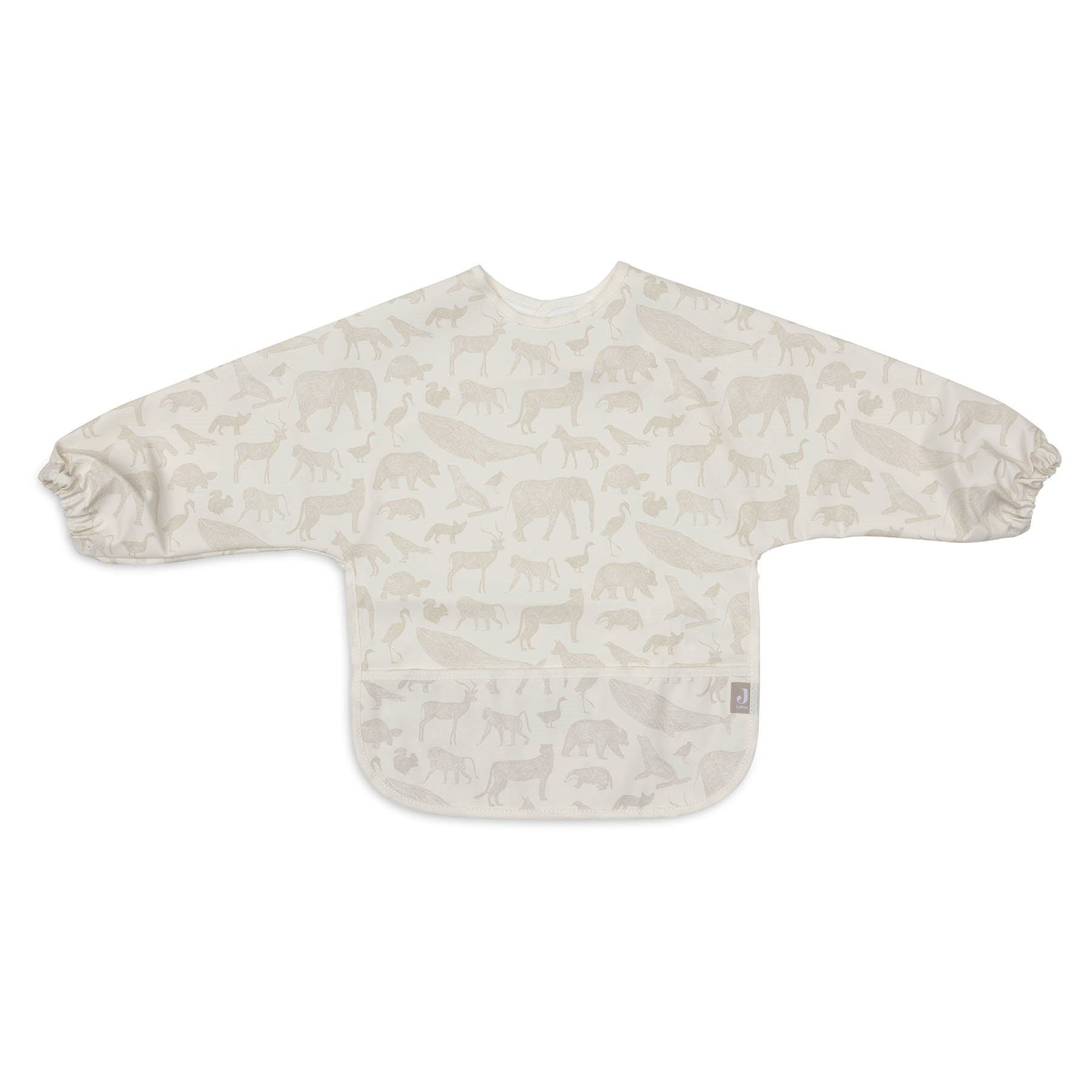 Jollein Waterproof slabbetje met Mouw - Animals Nougat