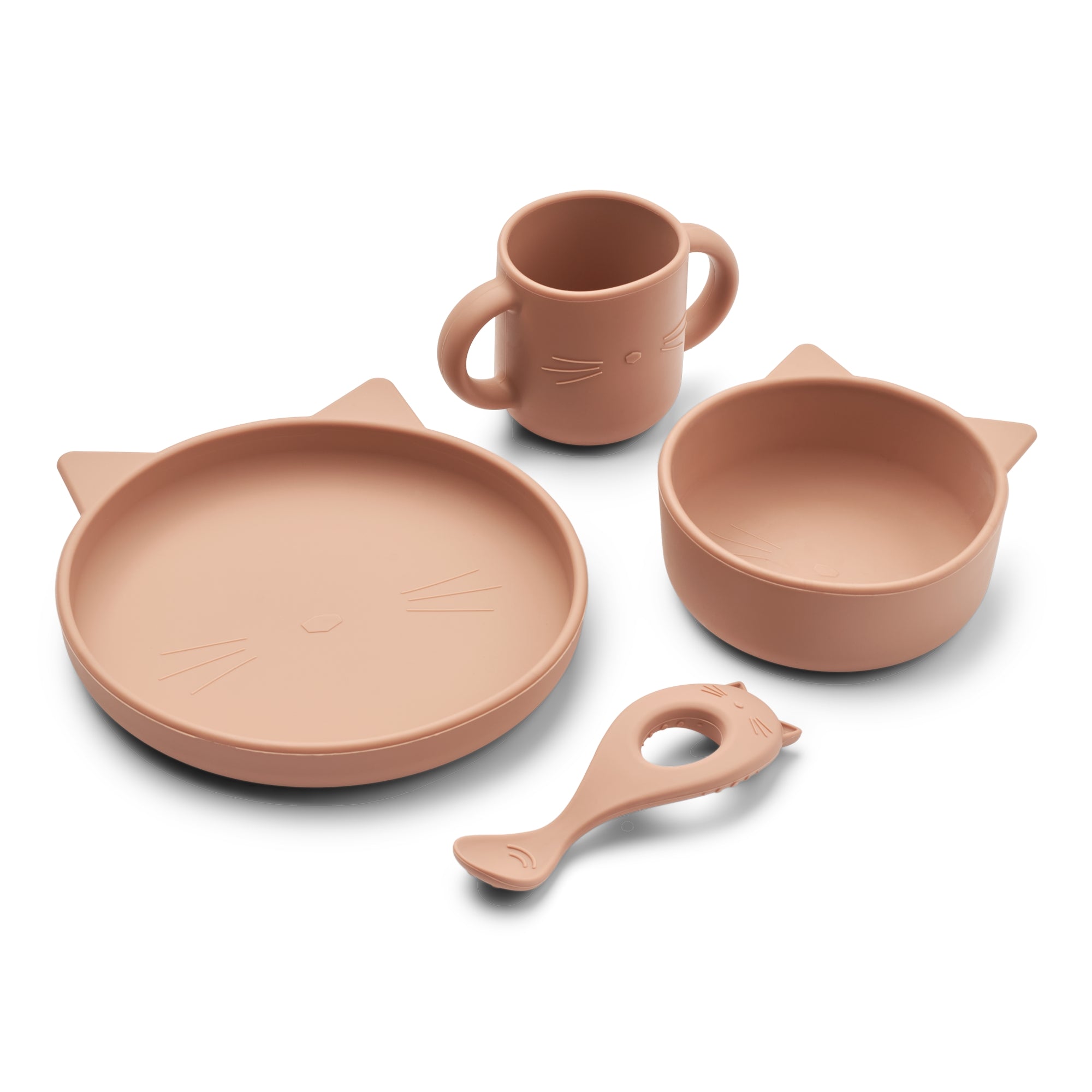 Liewood Vivi Siliconen Set - Cat Dark Rose