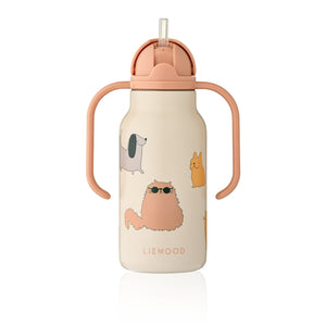 Liewood Kimmie Water Bottle - Cats And Dogs (250ml)