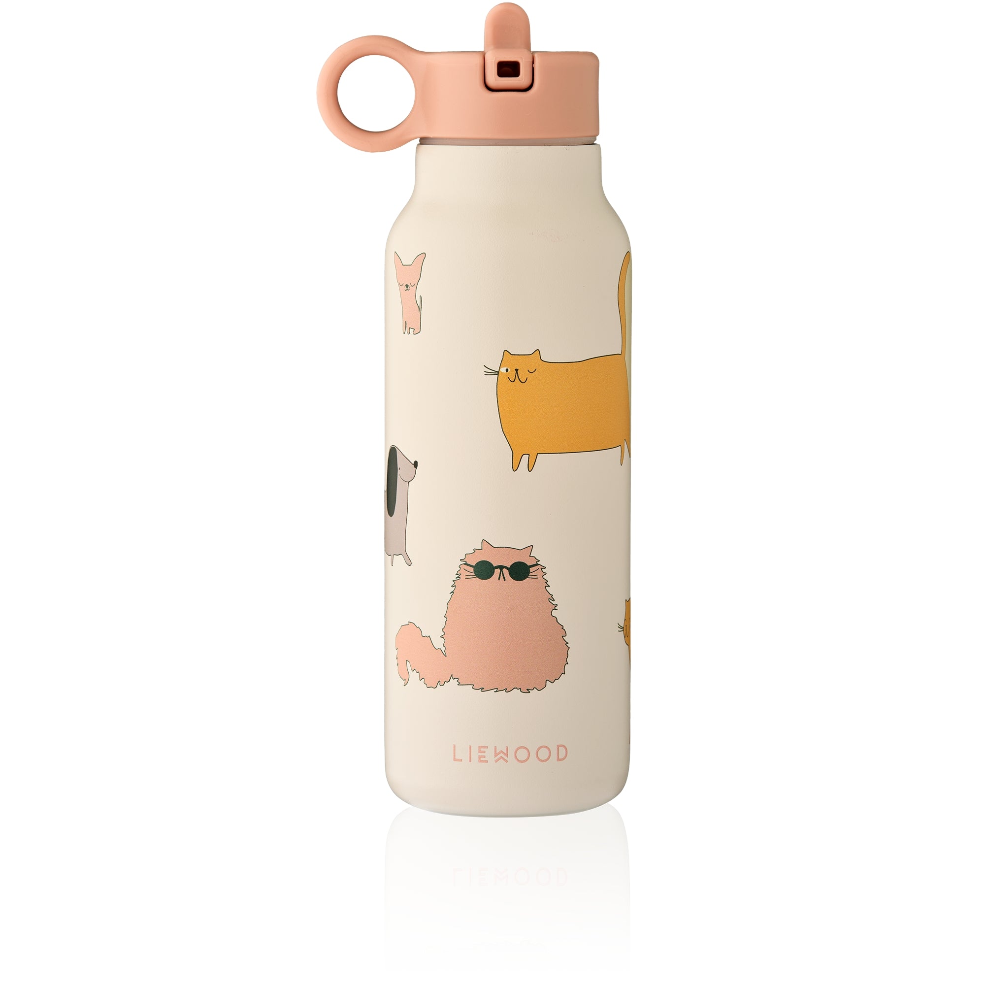 Liewood Falk Water Bottle - Cats And Dogs (350ml)