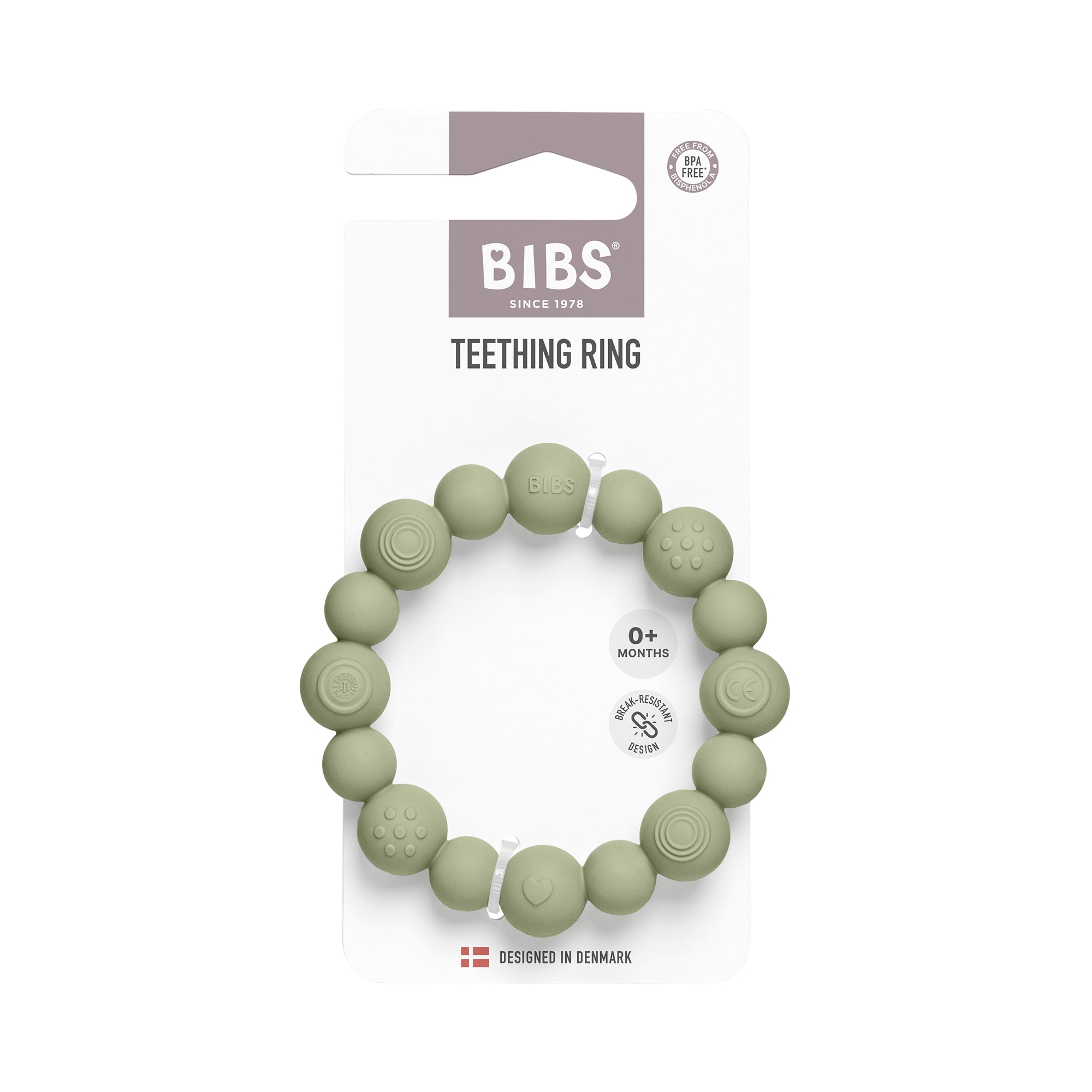 BIBS Bijtring Beaded - Sage