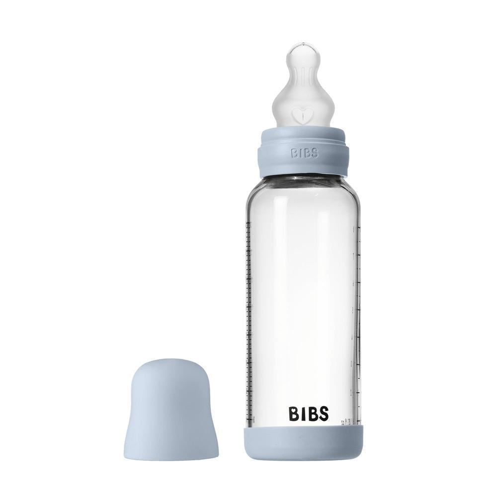 BIBS Glazen Fles - Baby Blue-240ml-