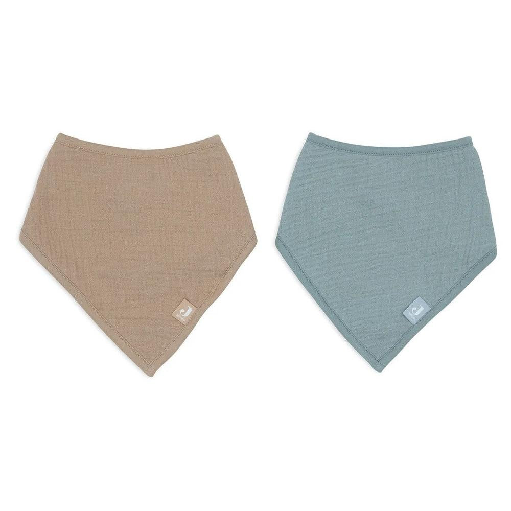 Jollein Bandana Slabbetje - Sea Green/Biscuit 2-pack-