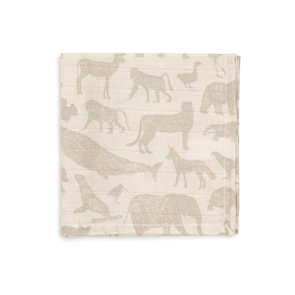 Jollein Monddoekje Hydrofiel - Animals Nougat 3-pack-