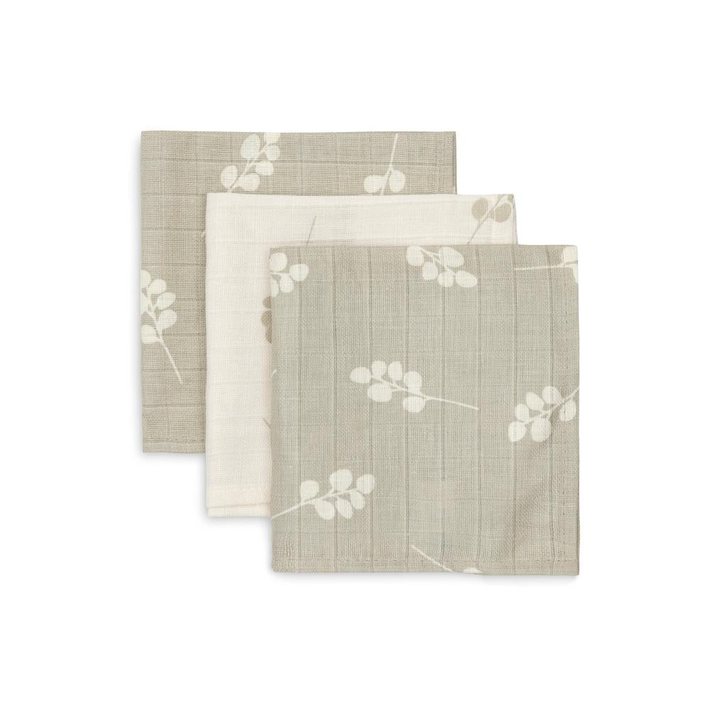 Jollein Monddoekje Hydrofiel - Twig Olive Green 3-pack-