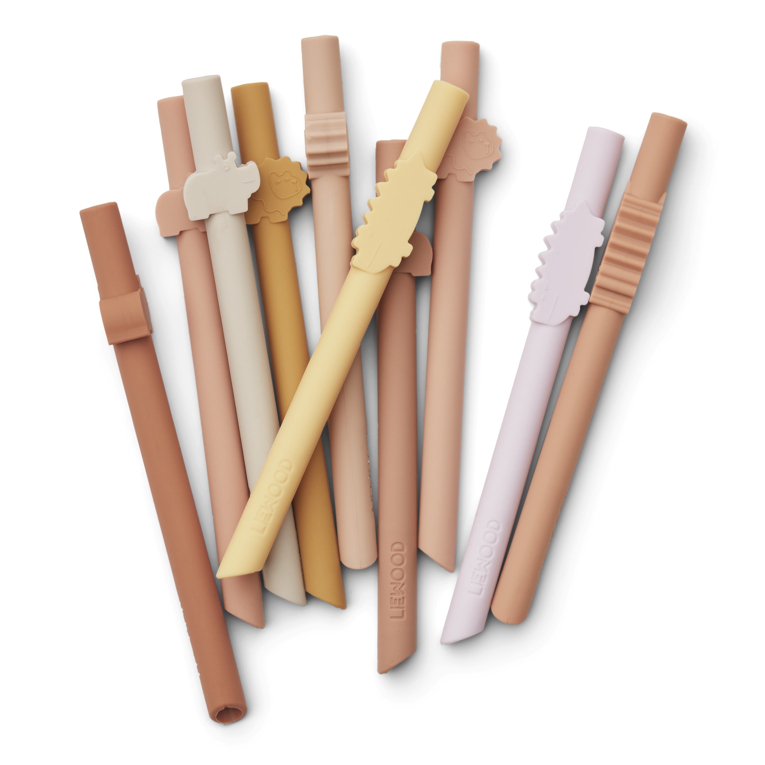 Liewood Badu Straw – Safari/Rose Mix 10-pack