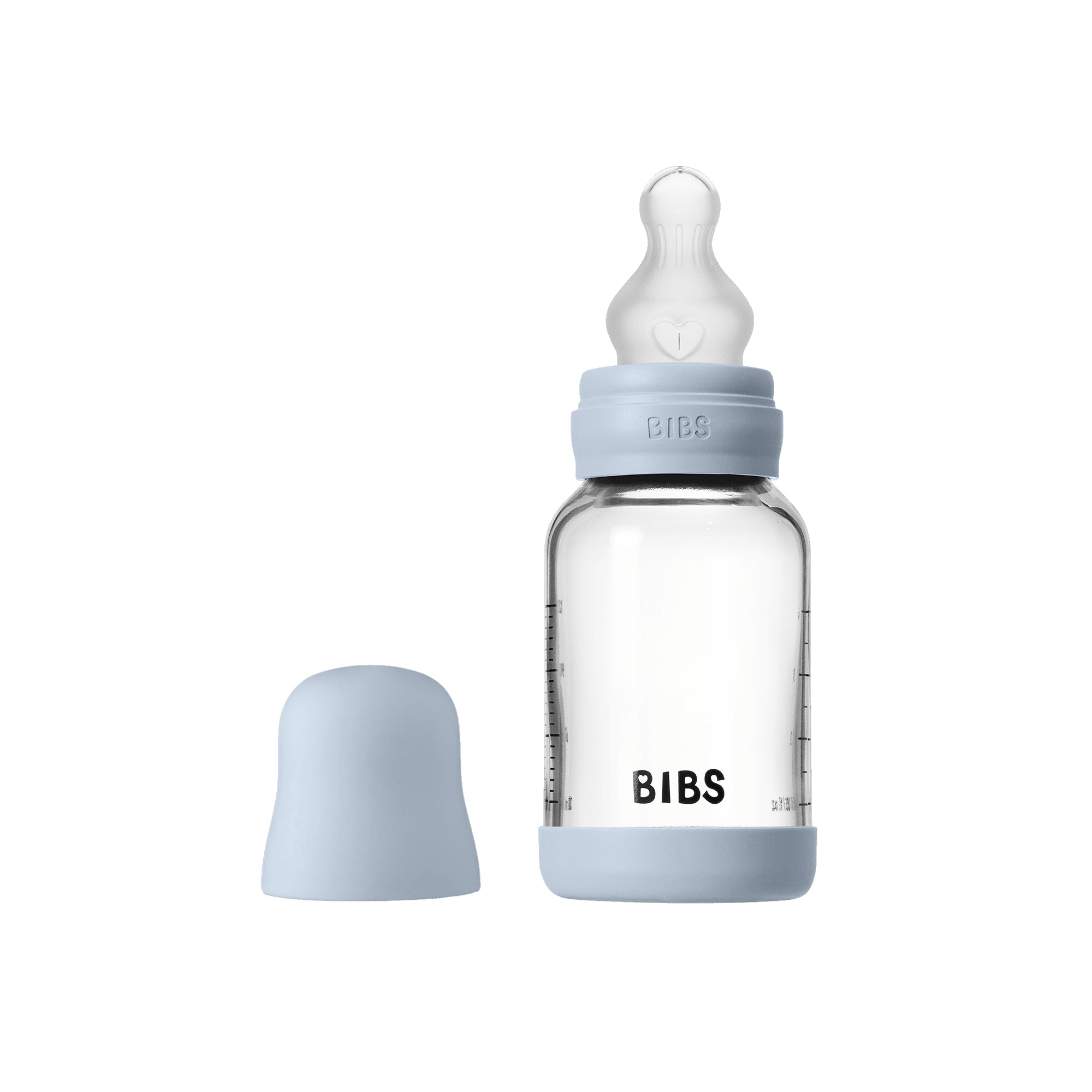 BIBS Glazen Fles - Baby Blue