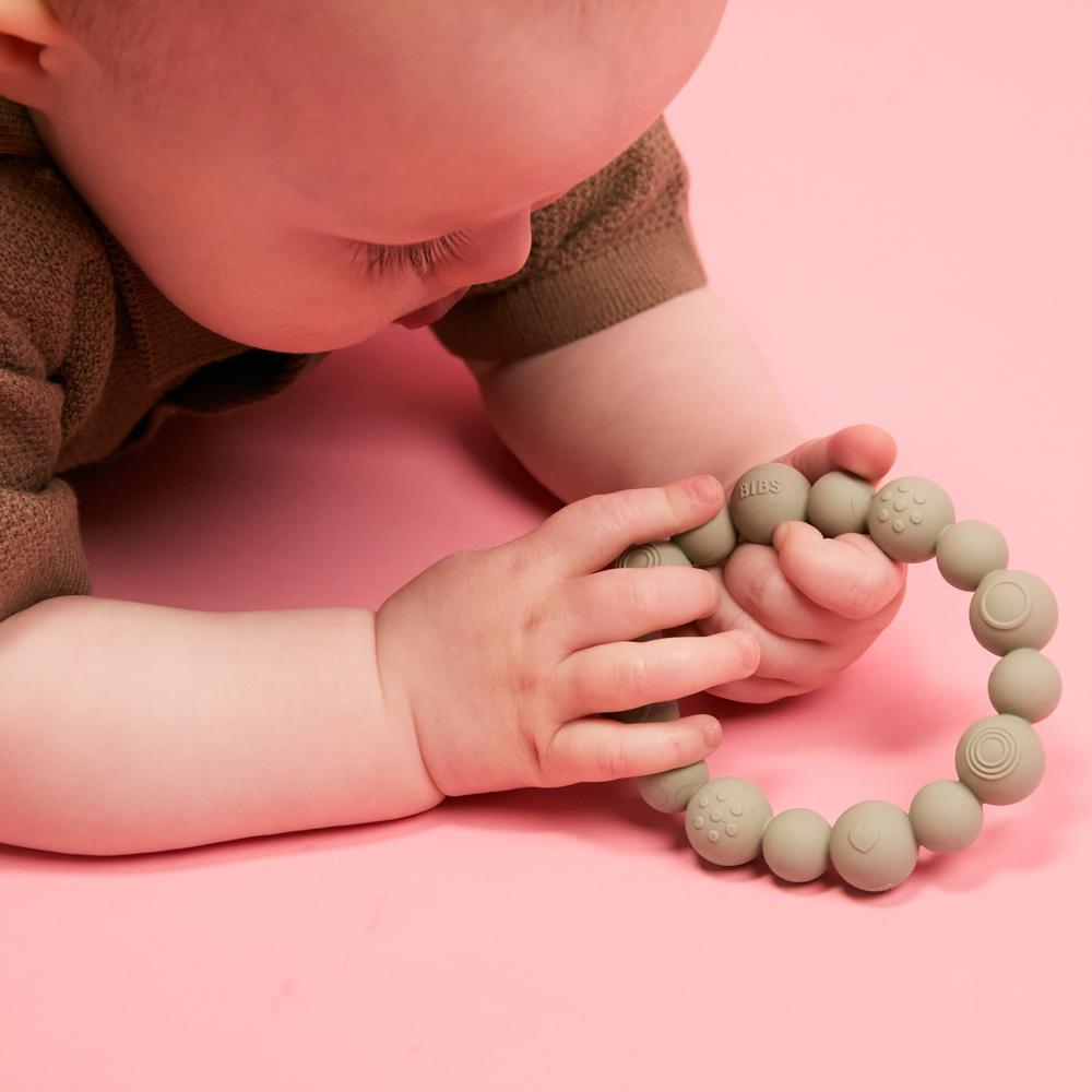 BIBS Bijtring Beaded - Baby Blue-