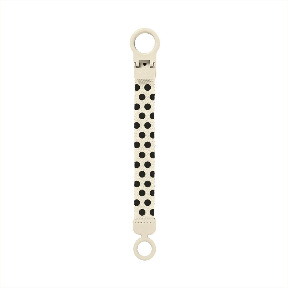 BIBS Speenkoord Loop Polka - Ivory/Black-