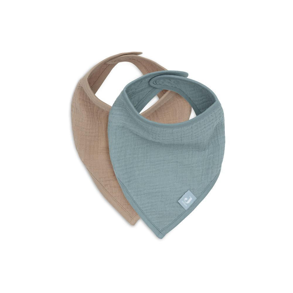 Jollein Bandana Slabbetje - Sea Green/Biscuit 2-pack-