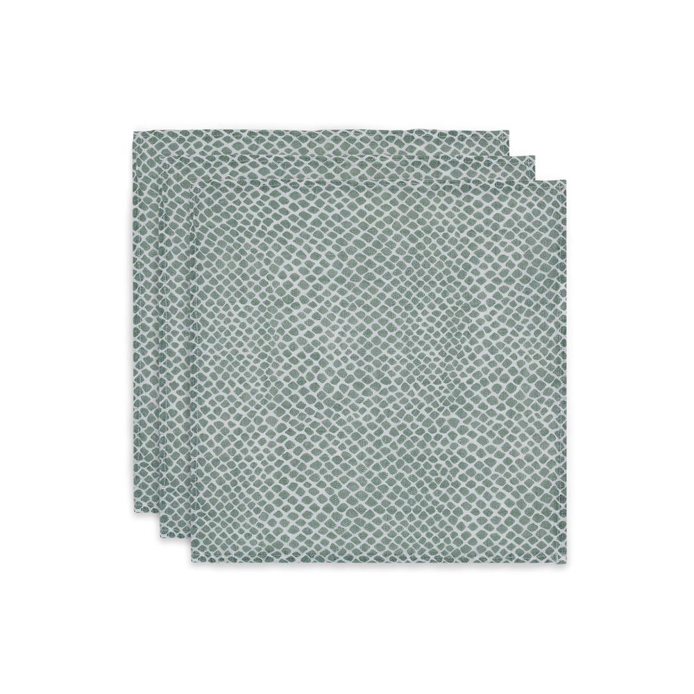 Jollein Hydrofiel Monddoekje - Snake Ash Green 3-pack-