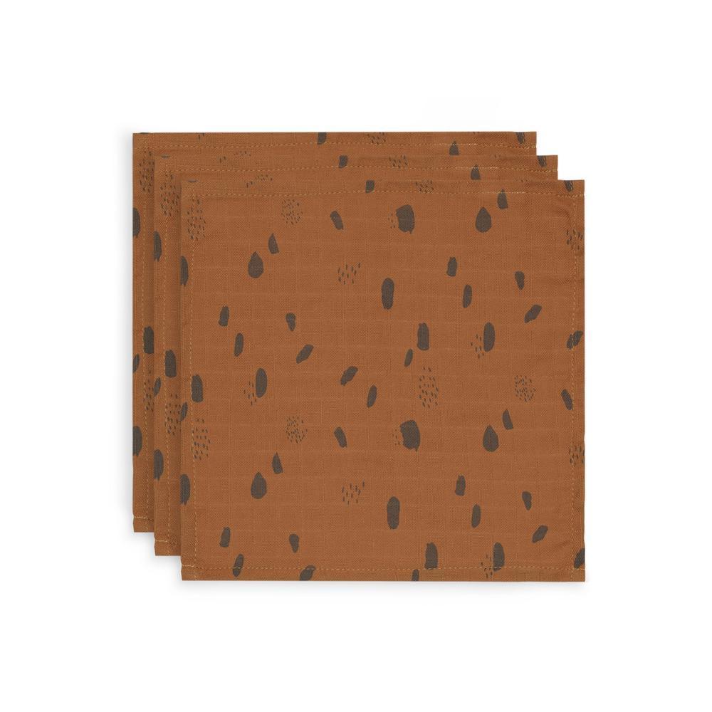 Jollein Hydrofiel Monddoekje - Spot Caramel 3-pack-