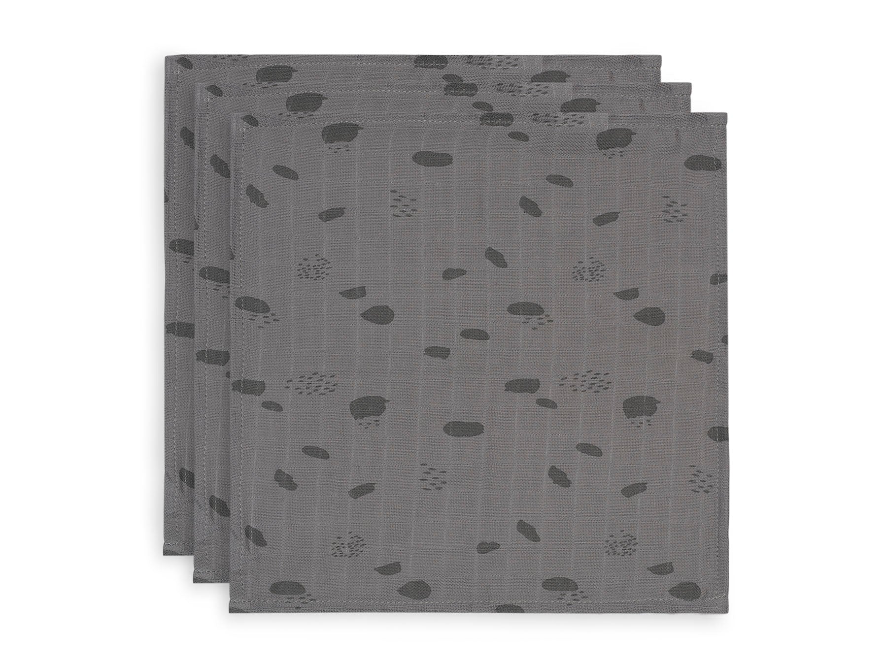 Jollein Hydrofiel Monddoekje - Spot Storm Grey 3-pack-