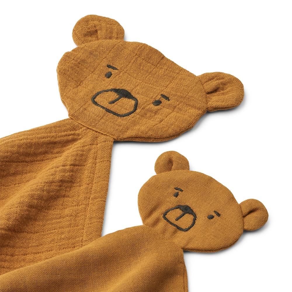 Liewood Alya Speendoekjes - Bear Golden Caramel 2-pack-