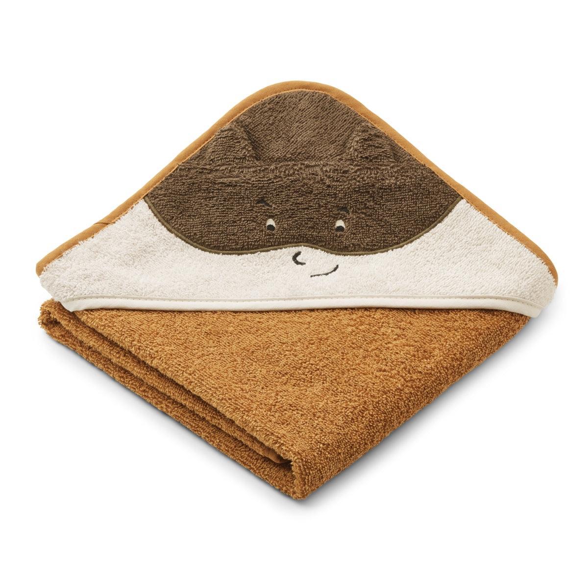 Liewood Hooded Towel - Superhero Caramel-