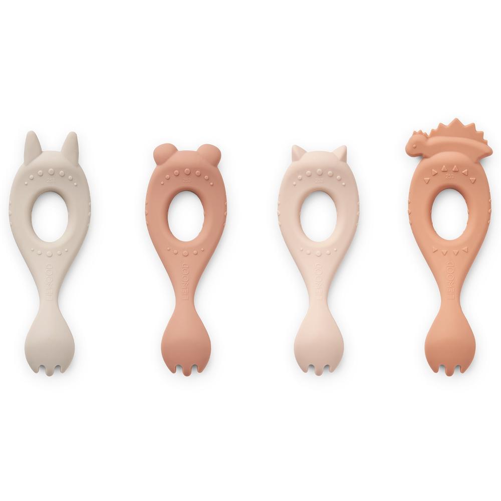Liewood Liva Silicone Fork - Rose Mix 4-Pack-