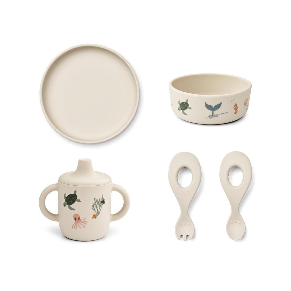 Liewood Ryle Printed Tableware Set - Sea Creature-