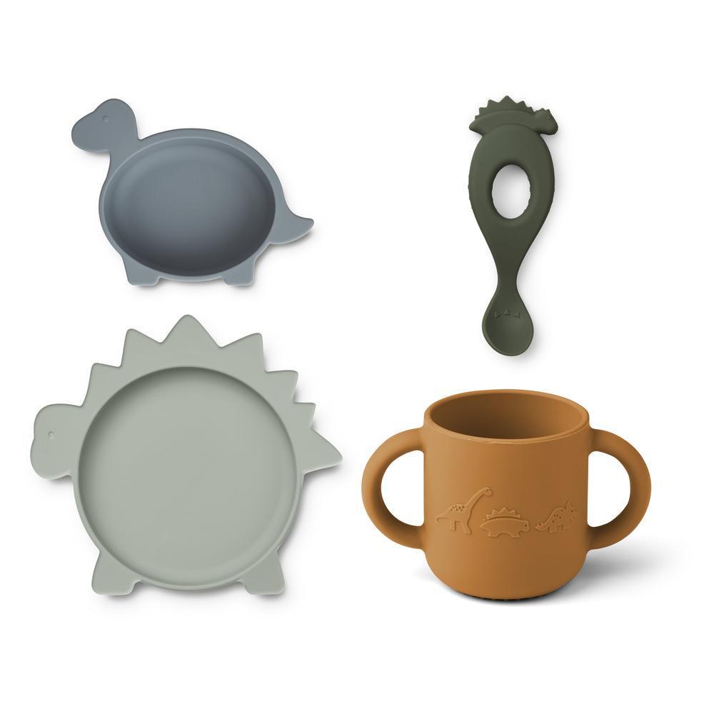 Liewood Vivi Siliconen Set - Dino Blue Multi Mix-