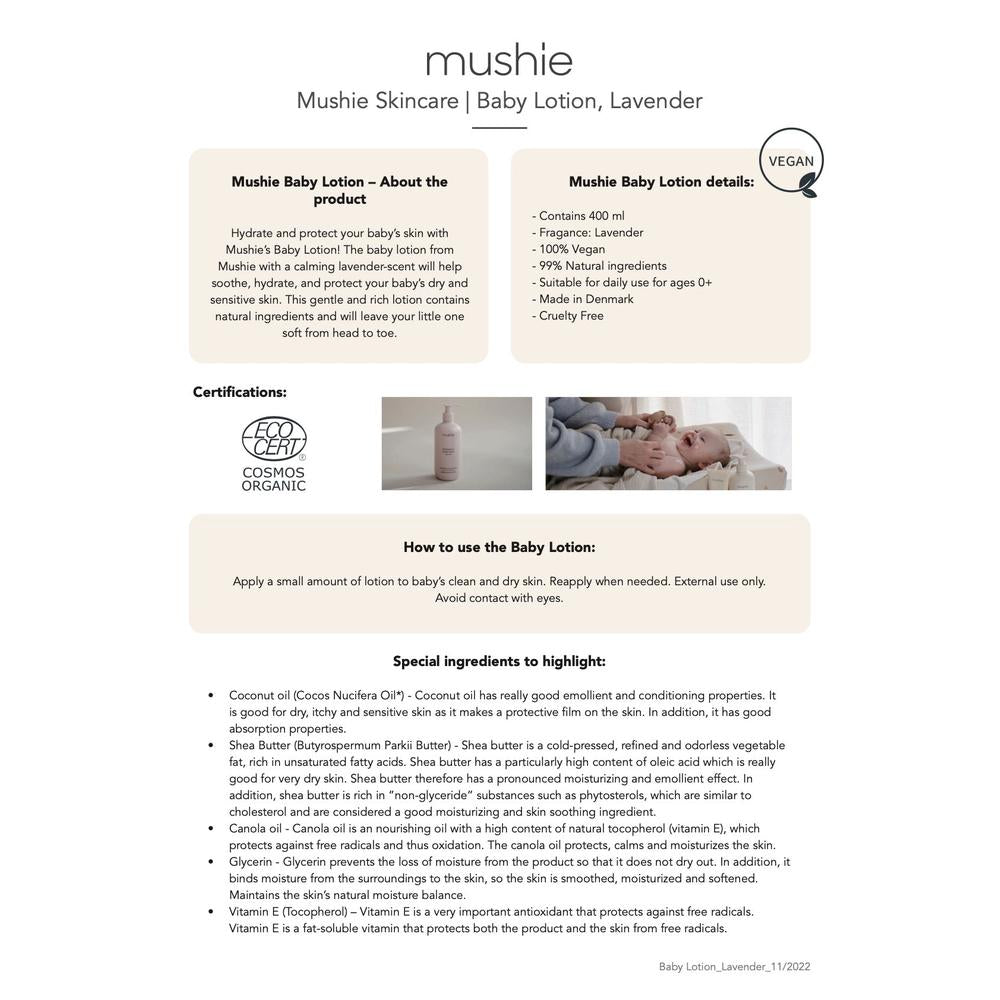 Mushie Baby Lotion - Lavender-